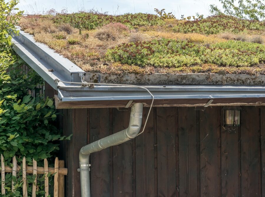 Green,Roof,On,An,Ecologically,Built,Farmhouse