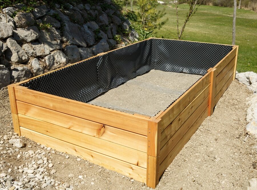 Building,New,Wooden,Frame,For,A,Raised,Garden,Bed.,Diy