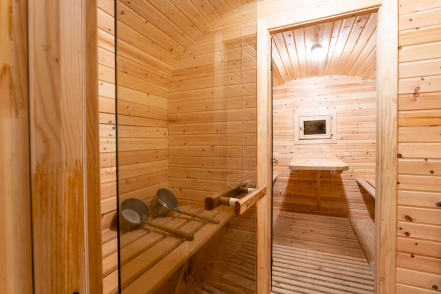 Interior,Of,Sauna.,Rural,Mobile,Wooden,Bath,In,The,Form