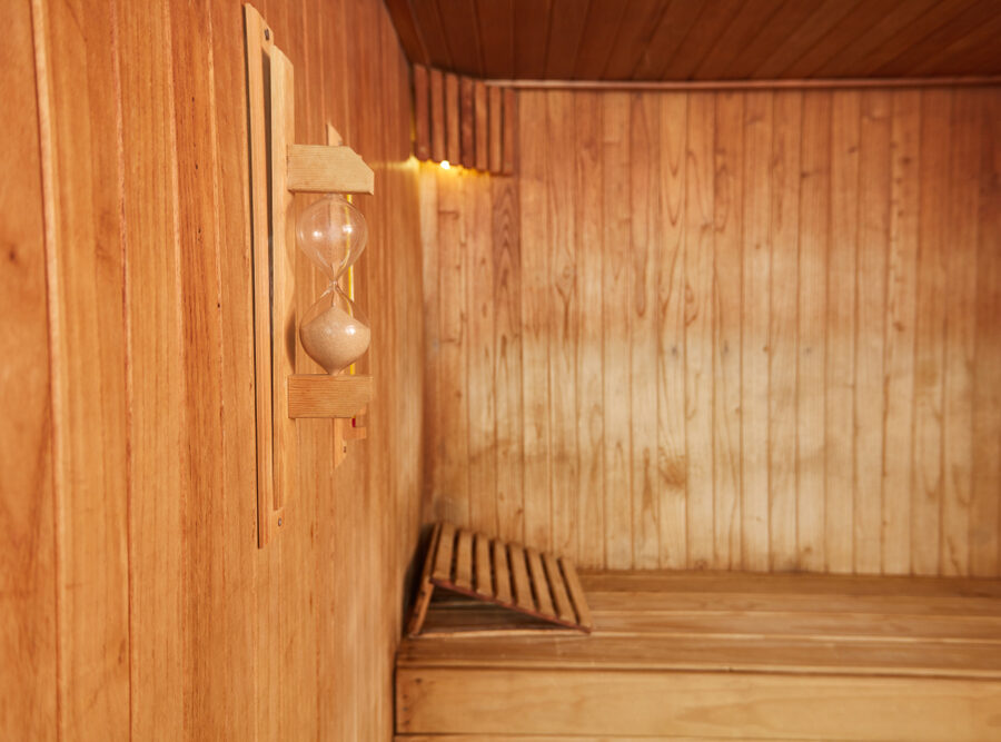 Empty,Sauna,With,Hourglass,In,A,Spa,Hotel,For,Wellness