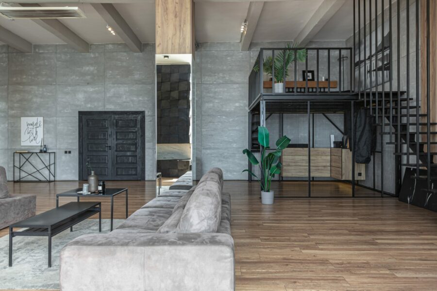 Stylish,Minimalistic,Restrained,Modern,Interior,Of,A,Two-storey,Apartment,Without